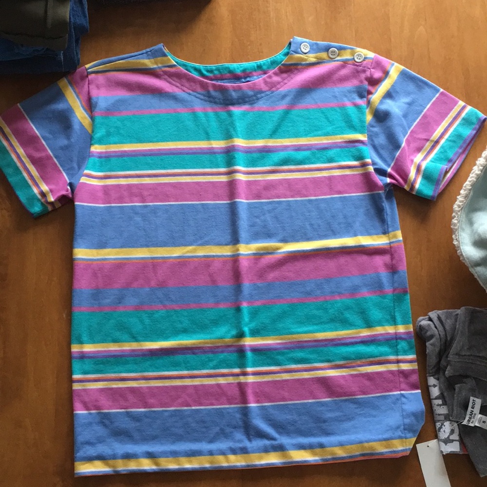 Multicolored striped t-shirt (will fit sm-md)